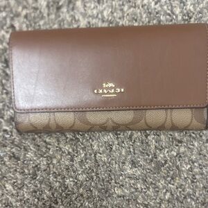 Coach Brown and Tan Leather Wallet